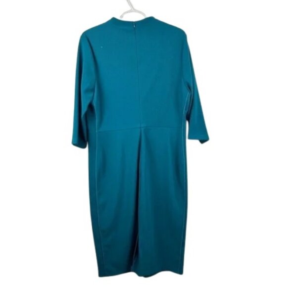 Cooper St. teal mock neck quarter sleeve midi dress size 12 - Picture 2 of 6